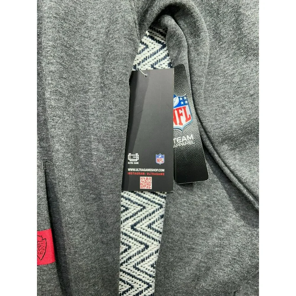 Kansas City Chiefs Gray Hoodie Red Accents Official NFL Team Apparel M Sweatshir - Picture 4 of 8